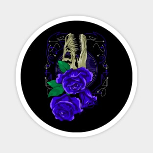 rose blue skull Magnet